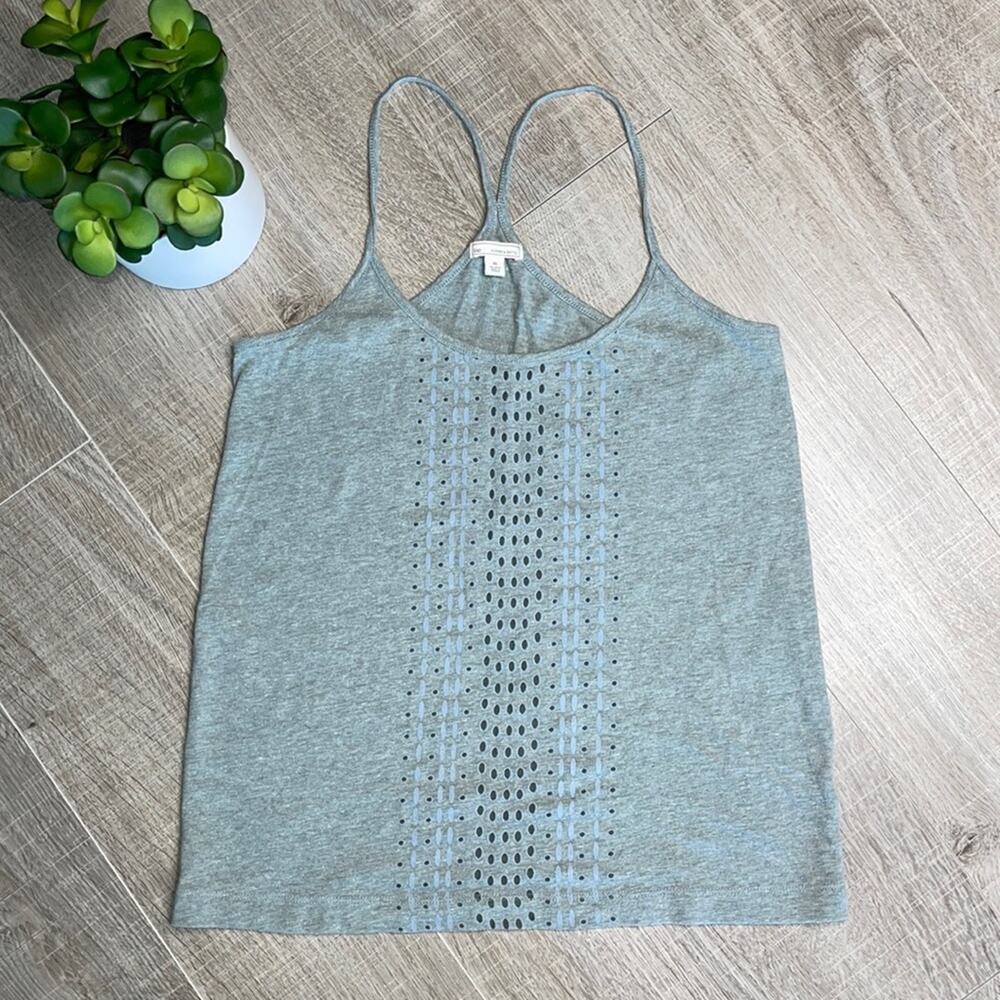 GAP Gray Print Front Racerback Light Weight Tank Top Women’s Size XS